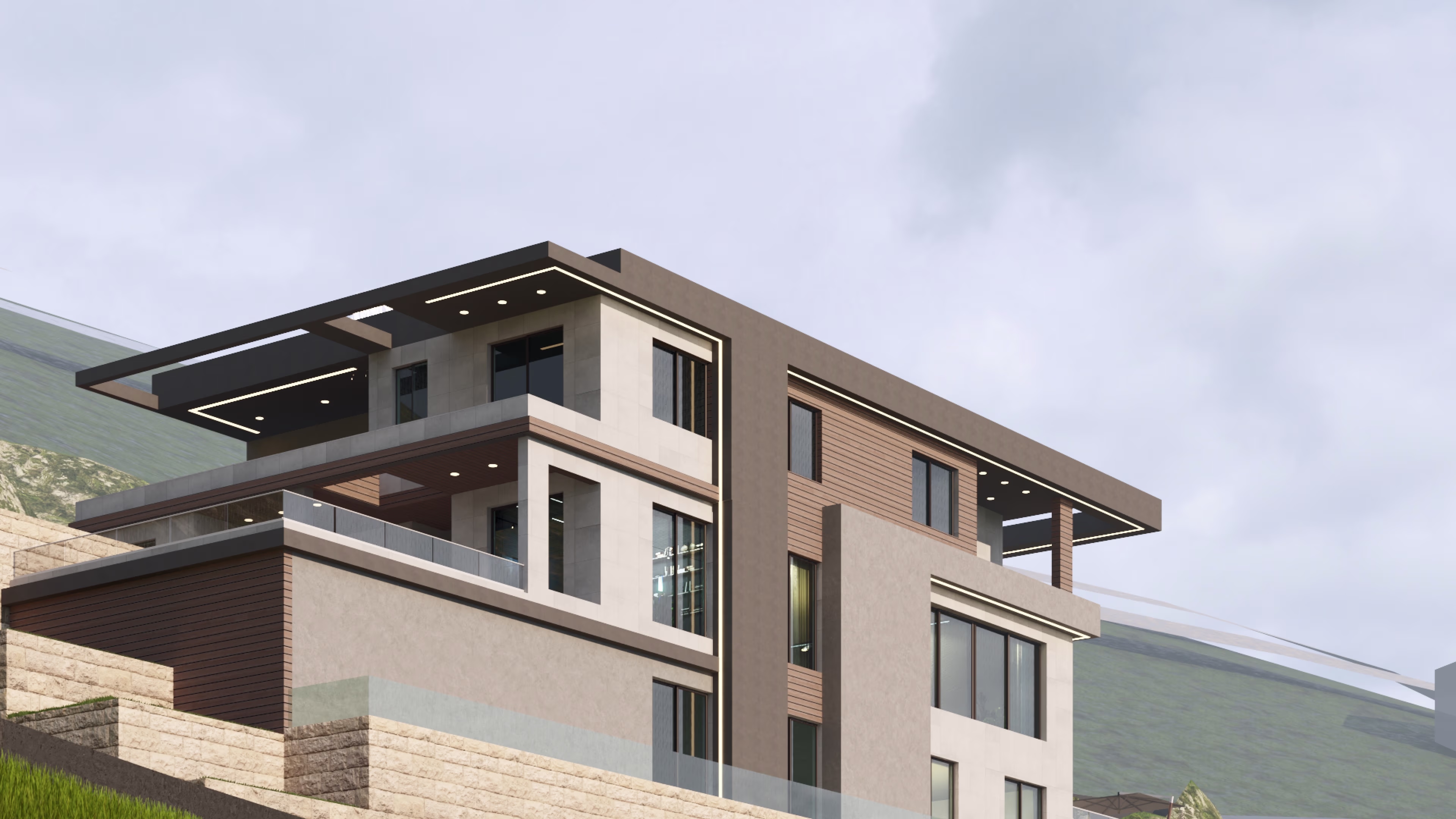 Villa Alta Hamat - Modern villa with natural materials and mountain views by Architect's Group Lebanon