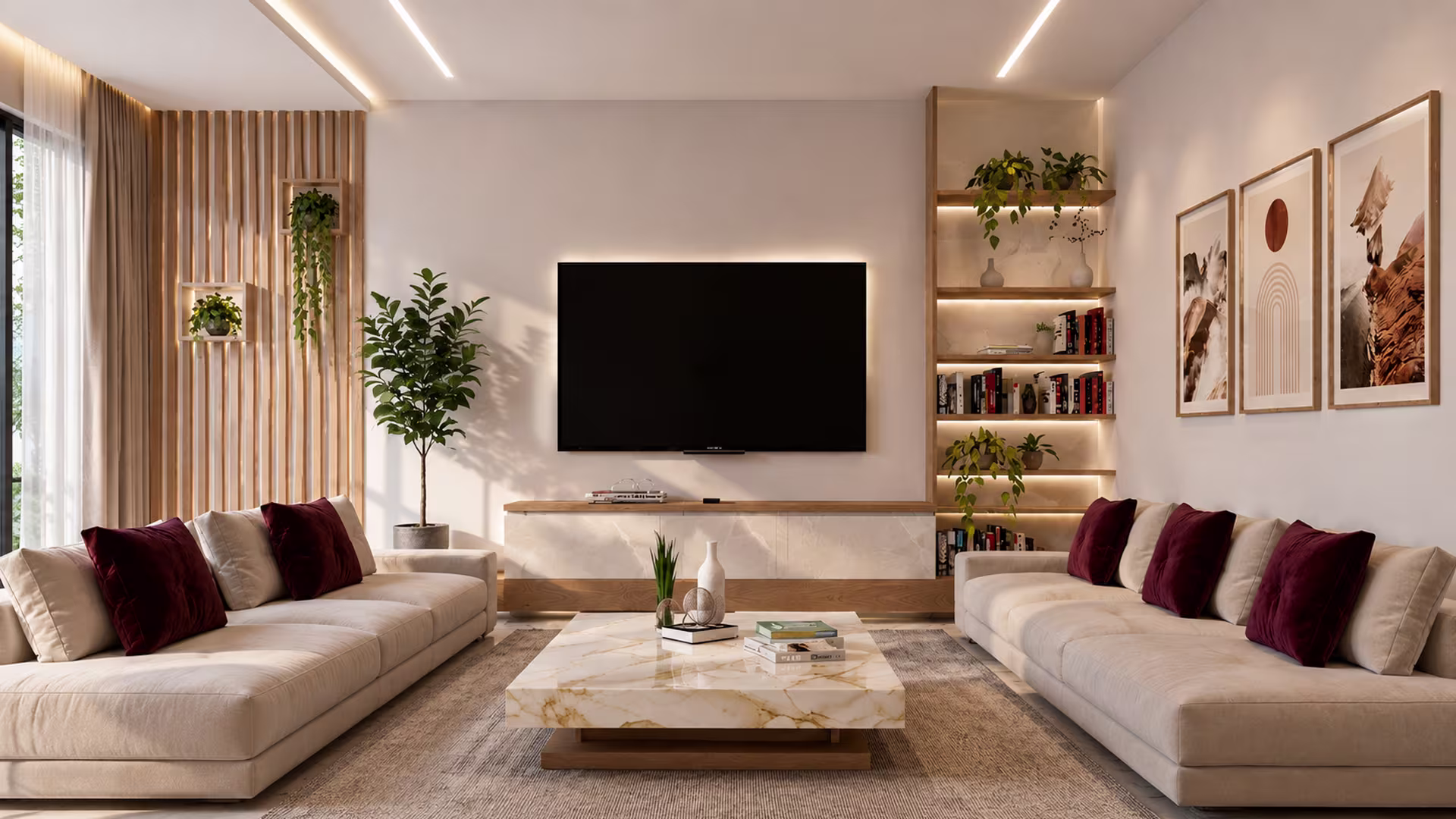 Sin El Fil Apartment Renovation - Living Room by Architect's Group Lebanon