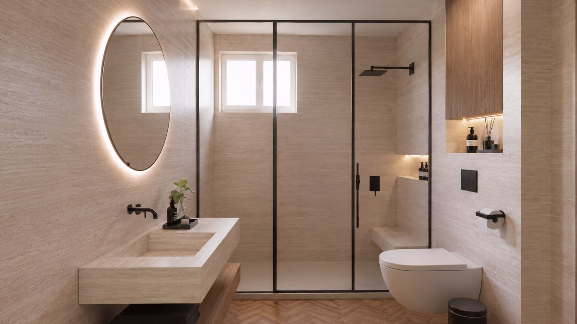 Sin El Fil Apartment - Master Bathroom 2 by Architect's Group Lebanon