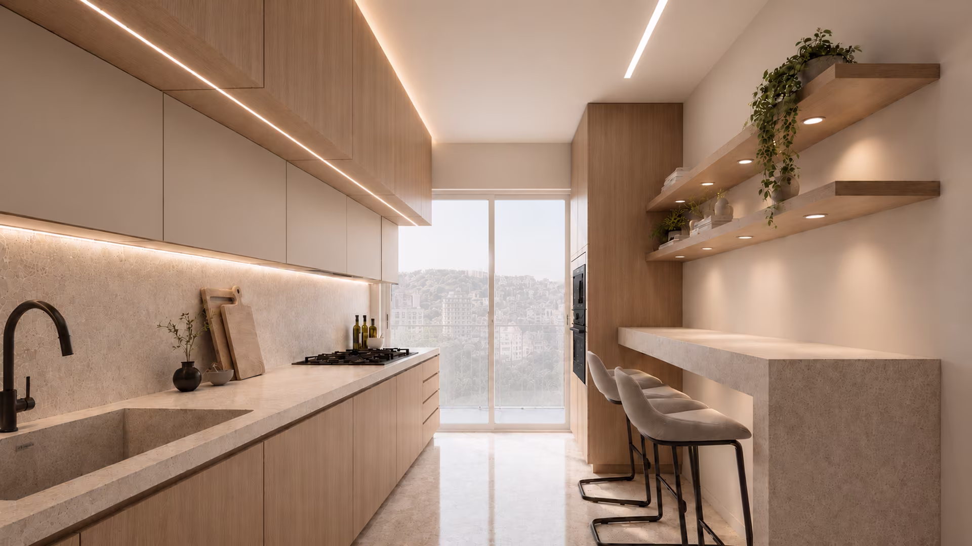 Sin El Fil Apartment Renovation - Kitchen by Architect's Group Lebanon