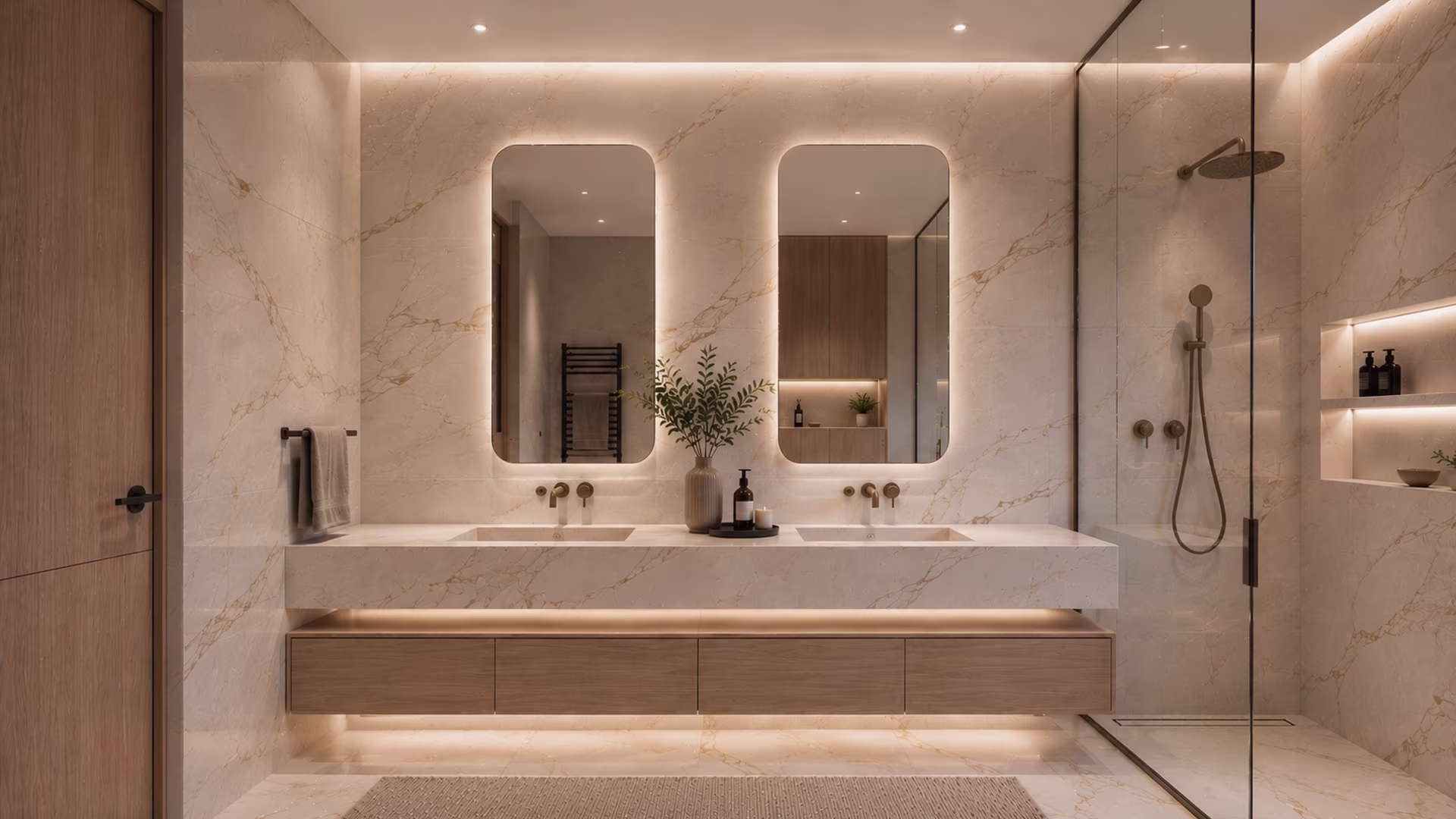 Sin El Fil Apartment - Master Bathroom 1 by Architect's Group Lebanon