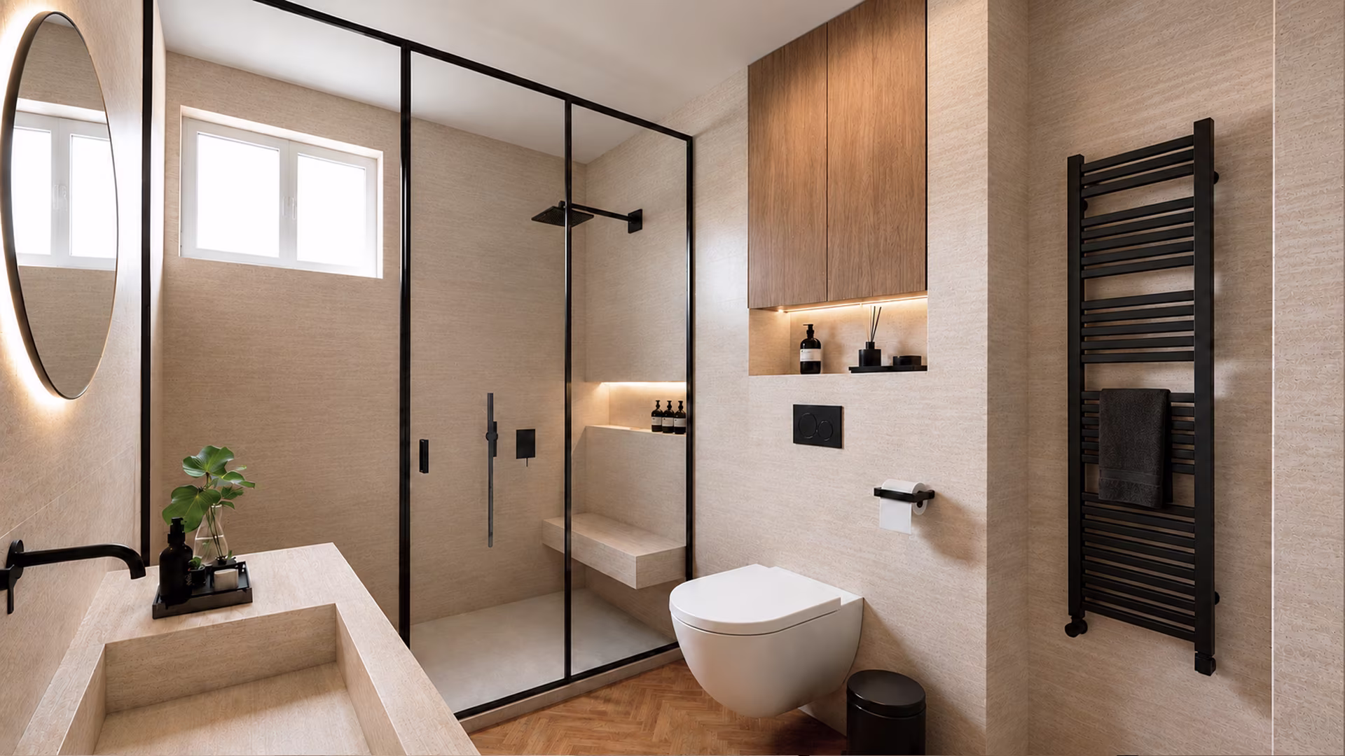 Sin El Fil Apartment - Master Bathroom 2 by Architect's Group Lebanon